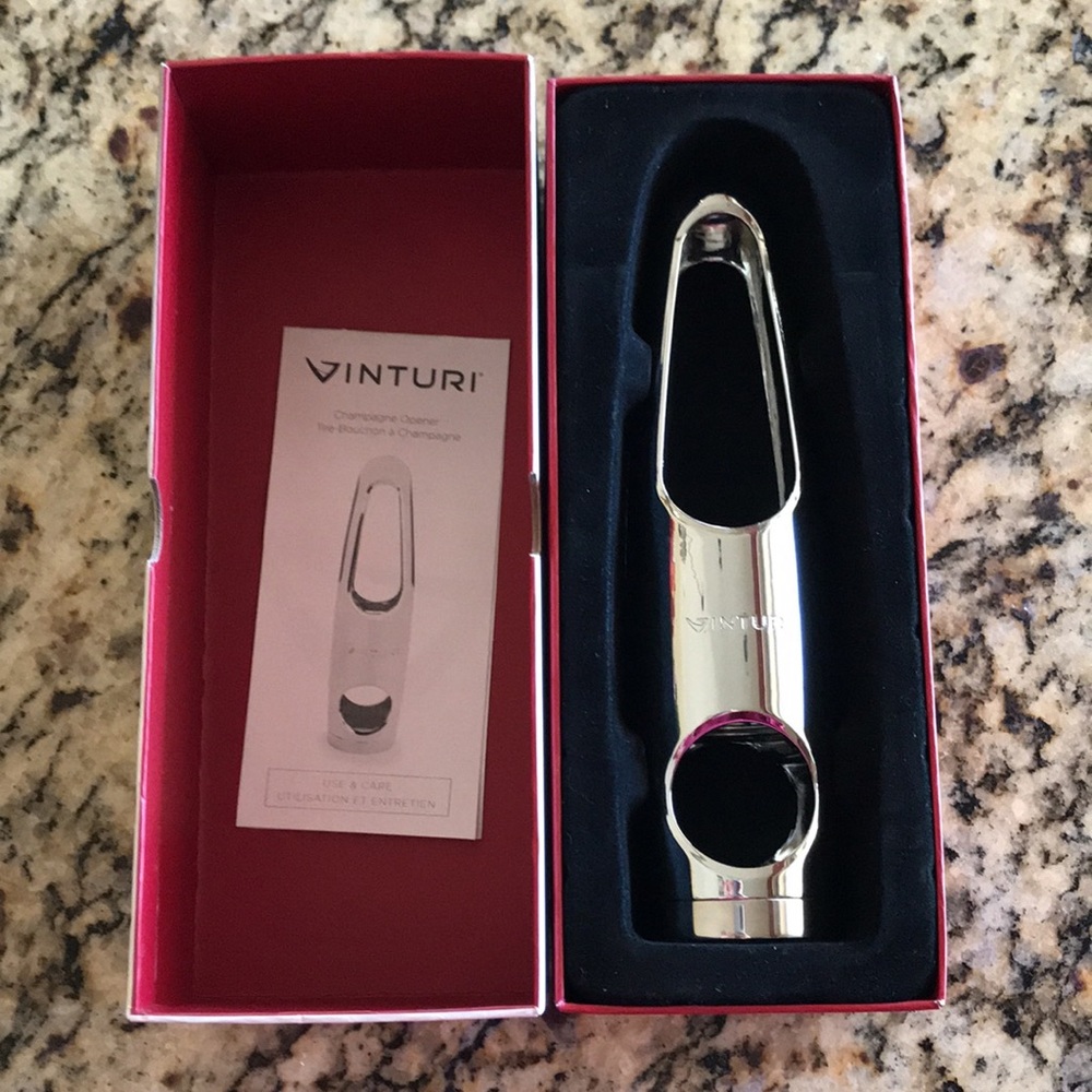 Vinturi Champagne Opener. All Of the Champagne, None of the Surprise!